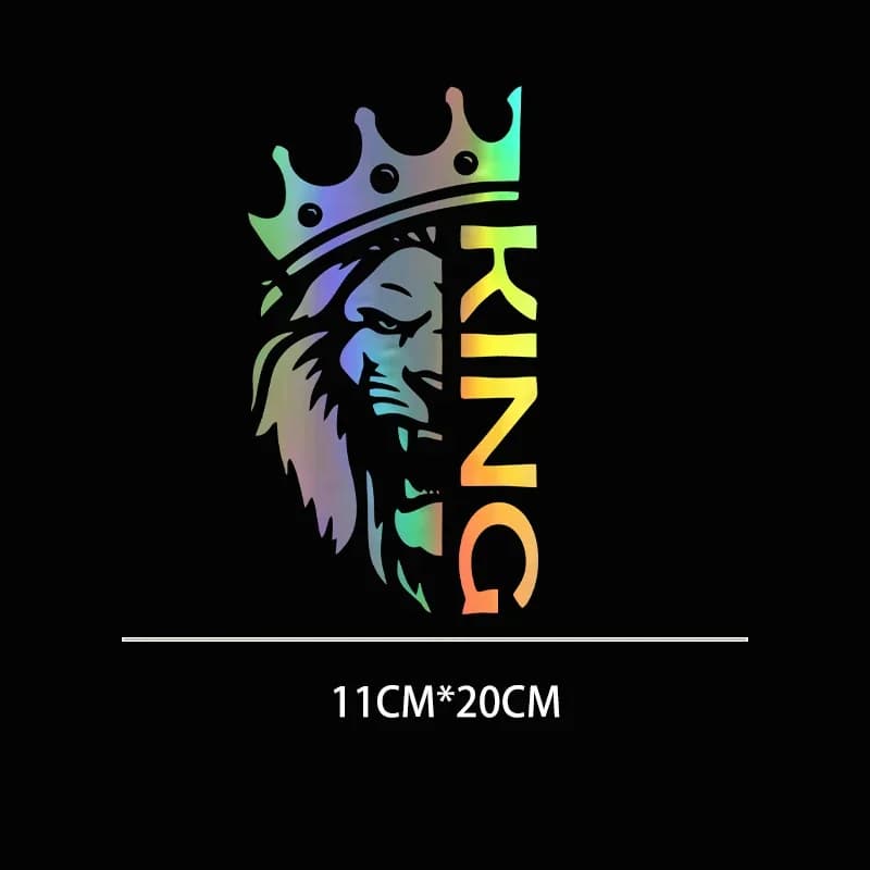 11*20 CM squisito Adesivo per interni auto Leone con una corona Re Die cut Adesivo in vinile Paraurti per auto Laptop Decorazione auto impermeabile