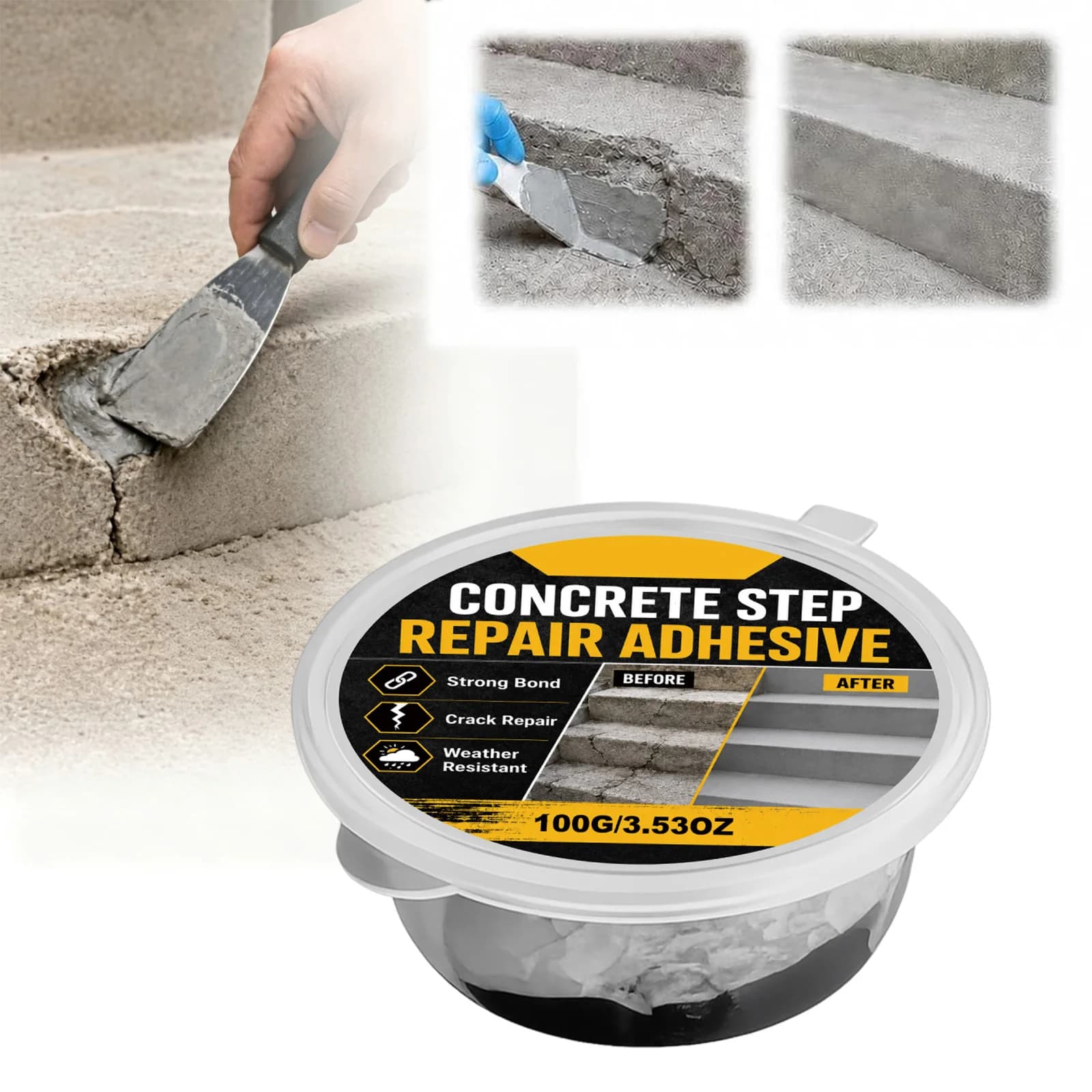 Concrete Step Repair Adhesive Epoxy Resin Paste For Crack Filler High Strength Bonding Weather Resistant Anti-Flow Vertical Wall