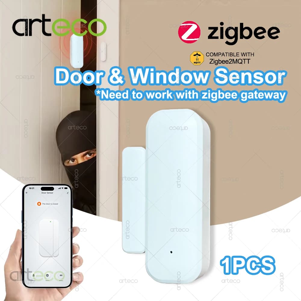 Sensore di contatto per porte e finestre Tuya Zigbee 3.0, richiede hub Zigbee, compatibile con Home Assistant, Yandex, Alexa, ZHA, Zigbee2MQTT