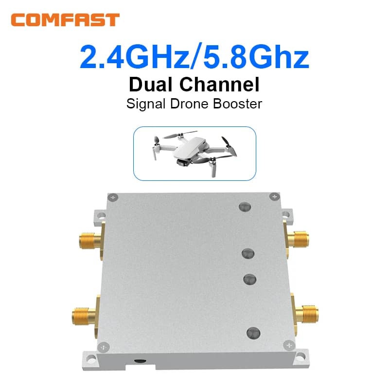 COMFAST Amplificatore di Segnale Bidirezionale Dual Band 2.4G 5.8G, Doppio Canale, Due Ingressi e Due Uscite, 4W 36dBm, Estensore Router WiFi per Droni