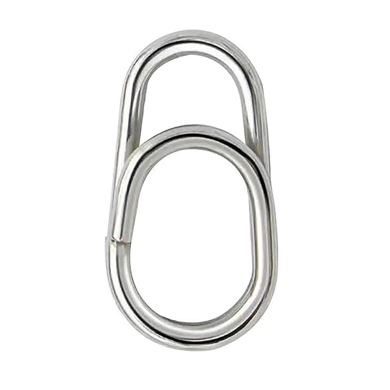 High Strength Stainless Steel Oval Split Rings Fishing Accessories Quick Release Connectors for Lure Tackle Box