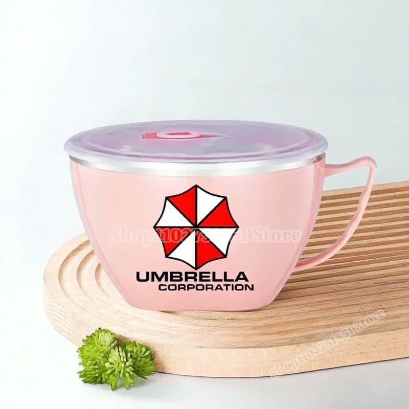 Residents Evils Printed Noodle Bowl Stainless Steel Bowl Double-layer Heat Protection Instant Food Storage Container Tableware