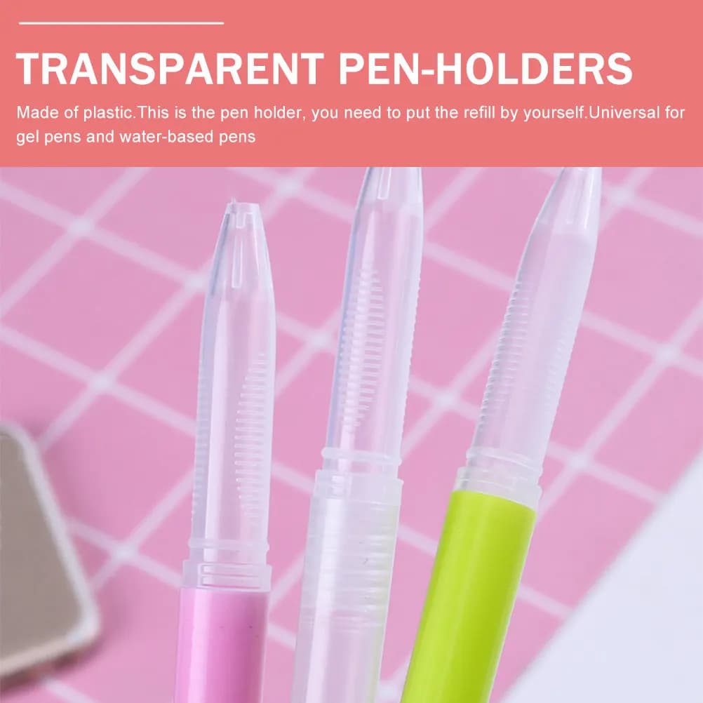 50 pezzi di contenitori trasparenti per penne, gusci vuoti in plastica, forniture di cancelleria per studenti, scuola, ufficio, gusci per riporre penne gel