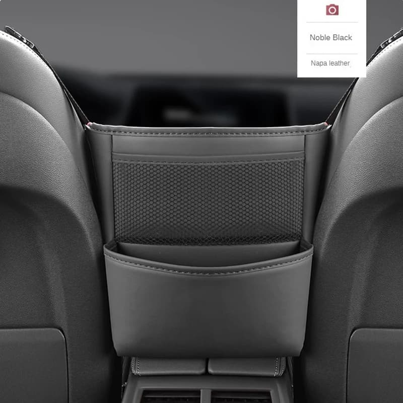 Borsa portaoggetti per gancio centrale per seggiolino auto Porta borsa per auto in pelle tra i sedili Poggiatesta appeso Tasche per organizer per tazze d'acqua per telefono