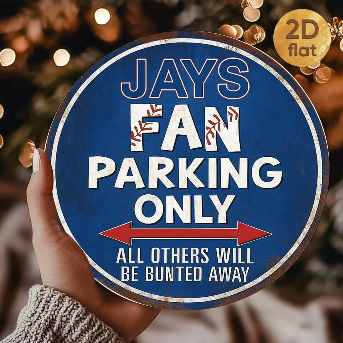 1 Insegna a tema baseball divertente per tifosi dei Blue Jays con scritta 'Go All Out', perfetta per la sala giochi dei ragazzi, decorazione da parete per bar sportivi, insegna a tema per tifosi