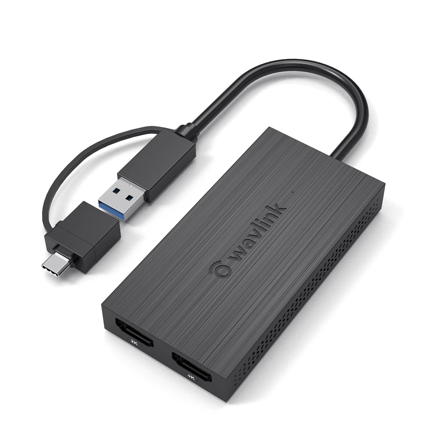 Adattatore grafico video da USB 3.0 a doppio HDMI 4K HDTV/proiettore/monitor Adattatore display USB C per Windows 7/8/8.1/10 Mac OS