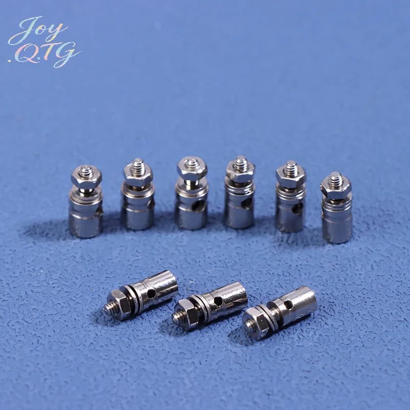 10 Pezzi Connettori per Servocomandi in Metallo per Aeromodelli RC, Diametro Regolabile 2.1MM/1.8MM/1.2MM, per Elicotteri e Barche RC
