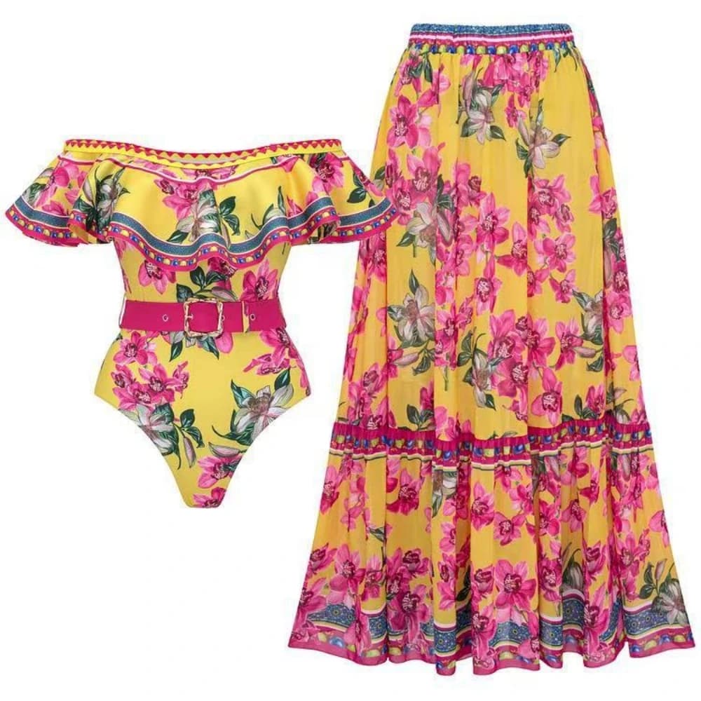 Push Up One Piece Swimsuit With Cover Up Sexy Swimwear Women 2025 Printed Swim Suits Female Bikinis Sliming Bodysuit Beachwear