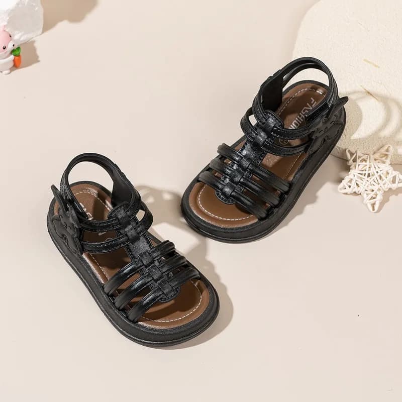 2026 Sandali gladiatore per bambini estivi Nuova ragazza carina Sandali da spiaggia causali open-toe Fondo spesso Sandali scavati per bambini di moda