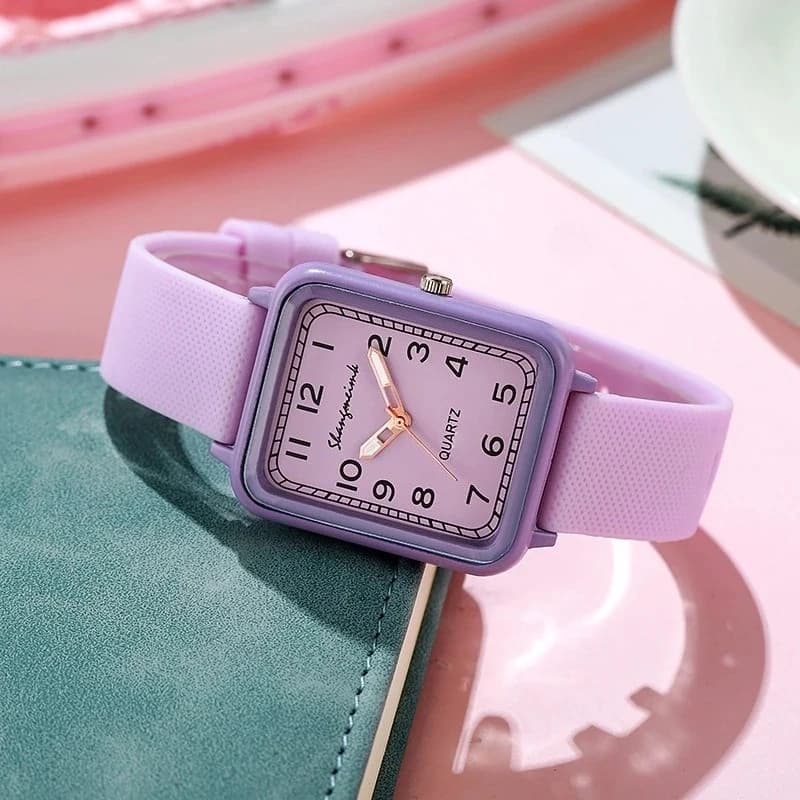 Orologio da polso da donna con quadrante rettangolare alla moda, cinturino in silicone, orologio da polso da donna Reloj Mujer, orologio da ragazza
