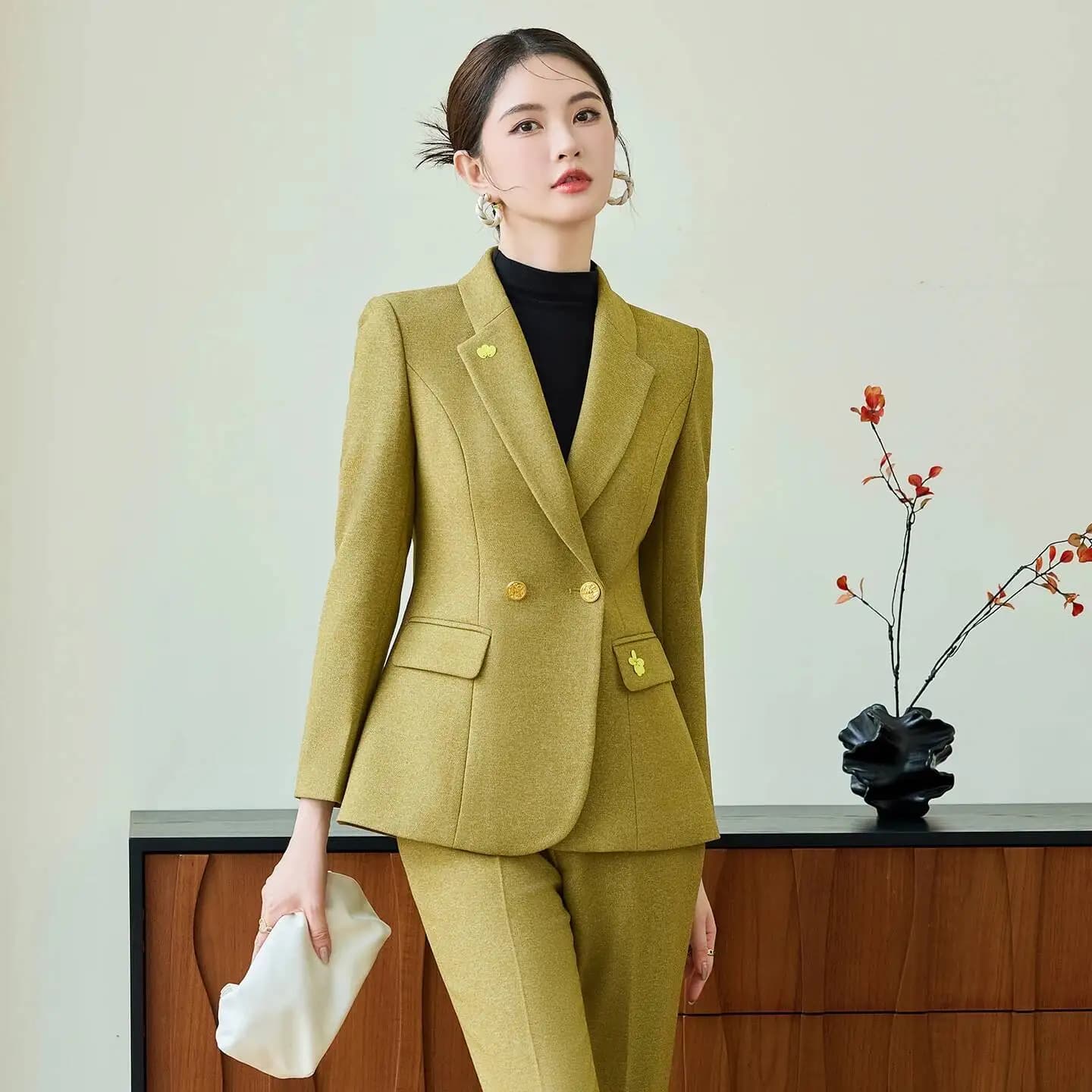 Formal Women Business Suits Female Pantsuits Ladies Office Work Wear Blazers Professional with Pants and Jackets Coat Career Set