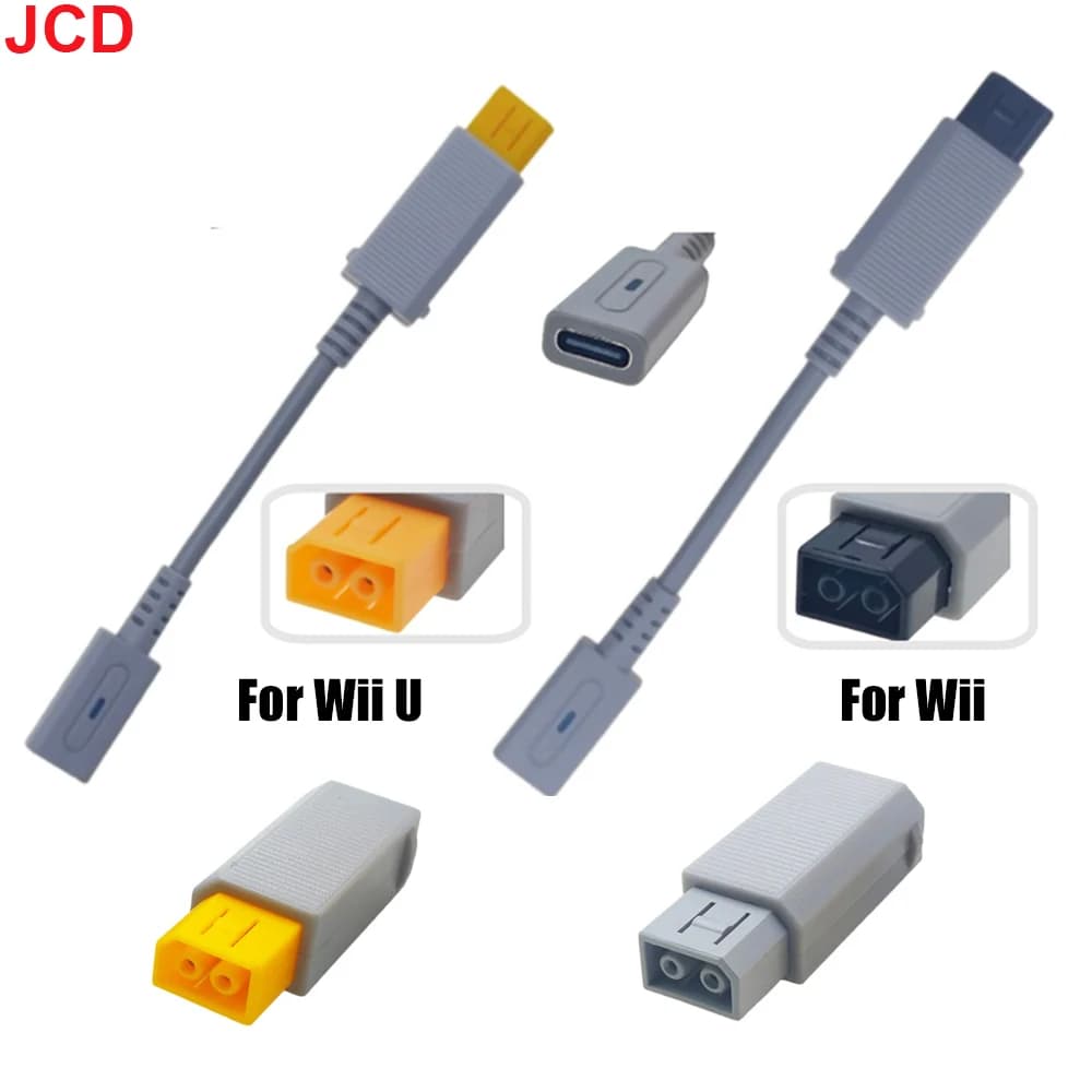 Cavo di ricarica Type-C 45W PD per console Wii U, cavo di alimentazione USB per Wii Wii U, connettore a 180 gradi con porta maschio 2P.