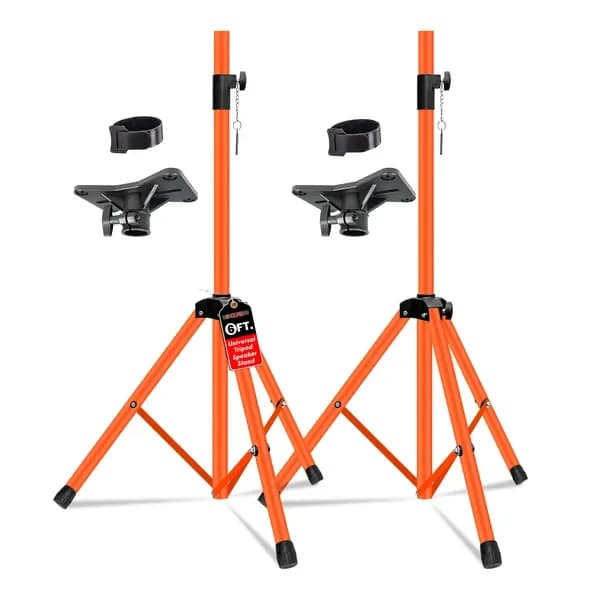 Support for Treppiede Speakers, Pair of Adjustable Floor Supports for DJ Monitors up to 72 Poles - SS HD 2PK ORG WOB