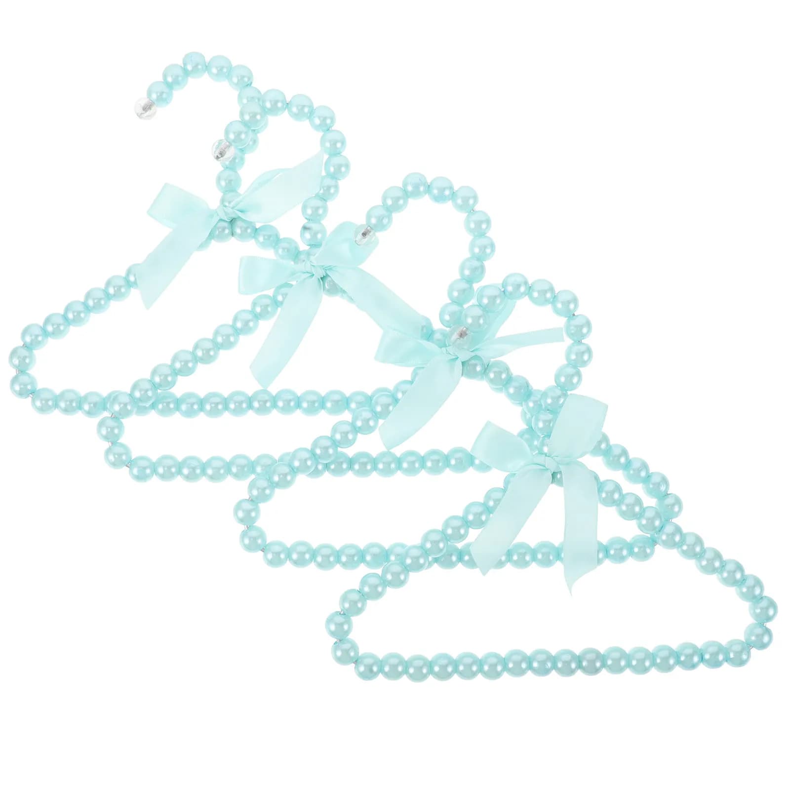 4Pcs Pet Clothes Hangers Elegant Mini Pearl Small Dog Cat Clothing Organizer Display Rack Storage Rack