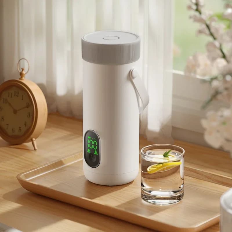 Nuova fabbrica diretta senza fili portatile bottiglia d'acqua bollente ricaricabile bollitore elettrico temperatura regolabile per viaggi e cam