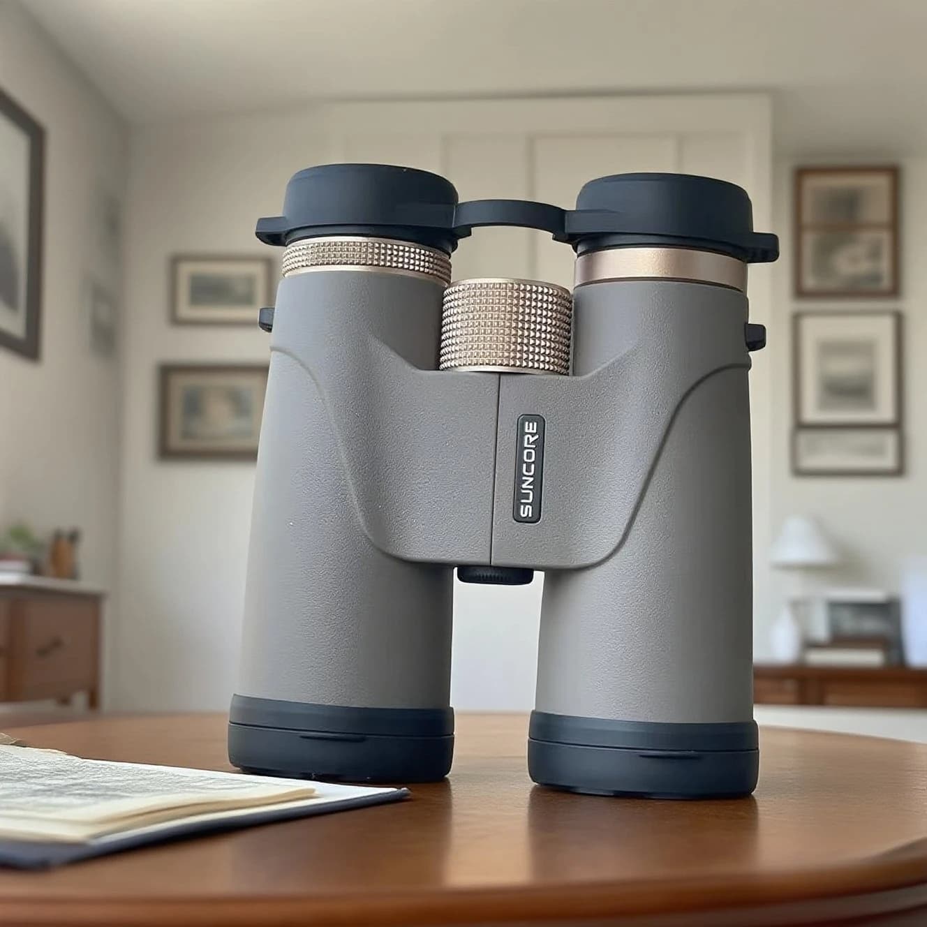 Binocolo SUNCORE 10x42 ad Alta Potenza HD Ottimale per Caccia, Escursionismo, Osservazione, Campeggio, Birdwatching per Adulti Khaki120