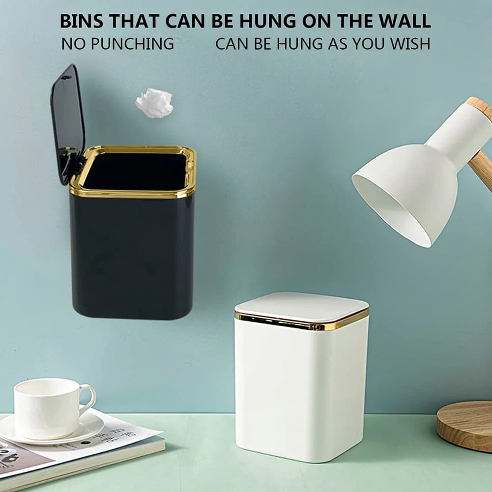 Mini small trash bin trash table table plastic trash bin supplies for office bin various items barrel box