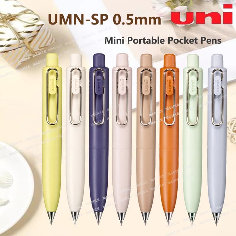 Uni Cute Mini Gel Pen, Uniball UMN-SP Chubby Push-action Penna tascabile con inchiostro nero spesso Materiale scolastico compatto impermeabile ad asciugatura rapida