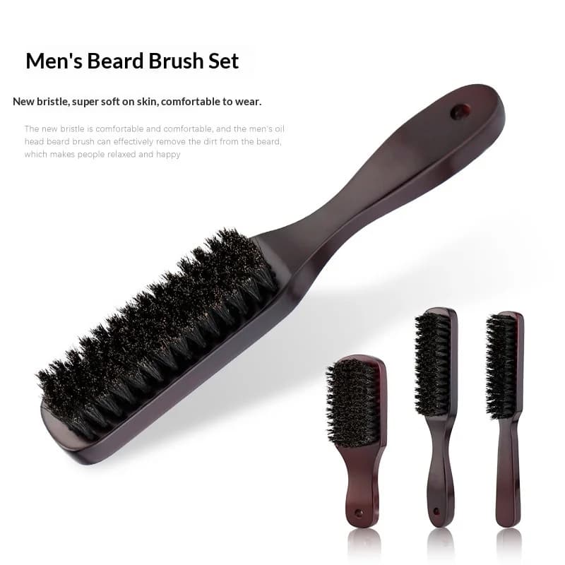 Spazzola per Capelli con Manico in Legno e Setole di Cinghiale, Pettine per Barba, Districante, Lisciante, Marrone, con Setole di Cinghiale, Pettine Massaggiante