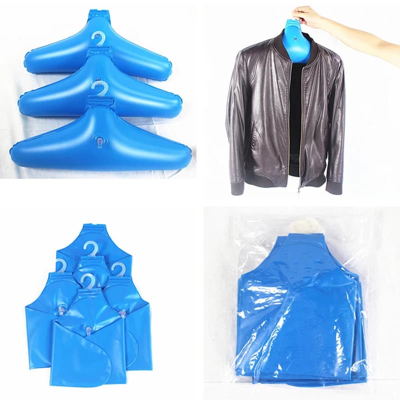 ^Inflatable Clothes Hanger Travel Portable Foldable Non-slip Triangular Rack Rotatable Clothing Storage Holder Coat Hangers