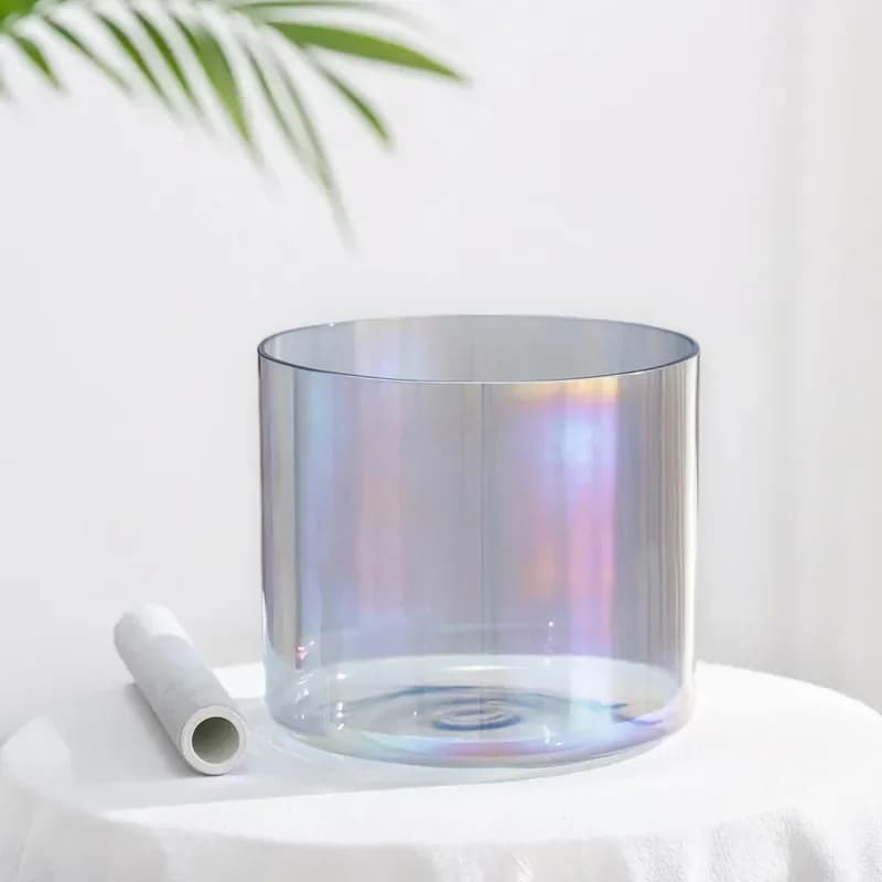STAR LIN KUP 6 Inch Celestia Cosmic Clear Alchemy Quartz Crystal Singing Bowl for Sound Healing Meditation Yoga with Mallet