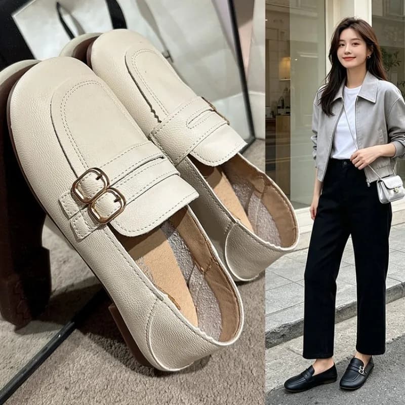 Women New Fashion Way Slip On Loafers Flat Soft Sole Lightweight Comfortable Driving Shoes Casual Walking Shoes