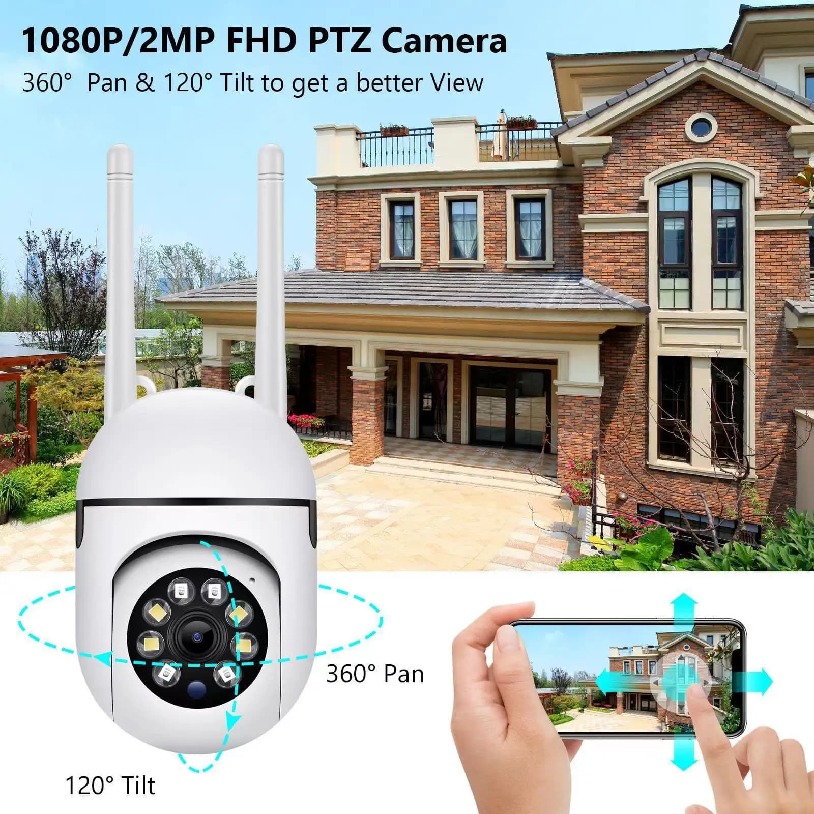 2MP 1080P V360pro/YiLot/V380 APP Telecamera dome IP PTZ wireless a colori AI Rilevazione umanoide Sicurezza domestica CCTV Baby Monitor
