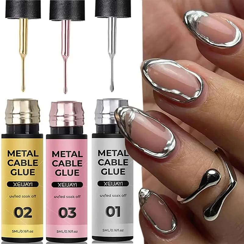 5ml Super Bright Silver Metallic Painting Liner Gel Smalto per unghie Disegno Stripe Graffiti Specchio Pull Line Vernice gel UV