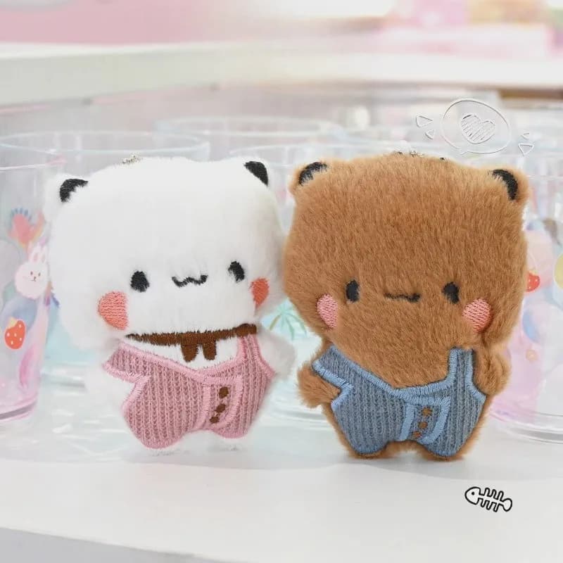 Bubu Dudu Plush Keychain Panda Doll Couple Bag Pendant Valentine Gift