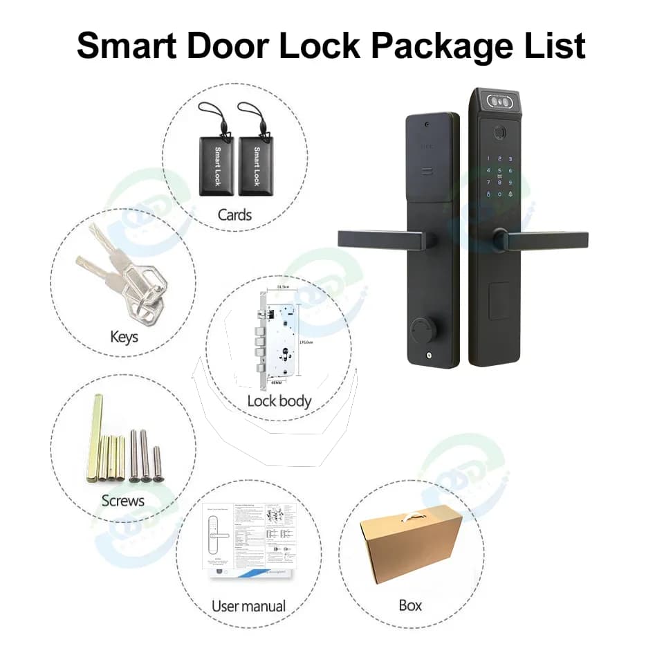 Ttlock Smart Door Lock Home Security Fingerprint Lock Digital Face Facial Recognition Handle Lock With Touch Keypad Bluetooth 3D