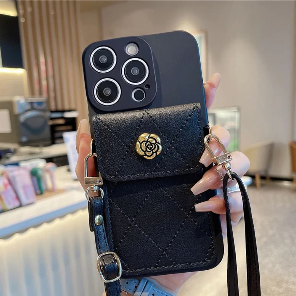Crossbody Lanyard Case For Xiaomi Redmi Note 13 Pro Plus 12 11 10 9 8 Pro 11S 10S 9S 3D Flower Wallet Card Holder Strap Cover