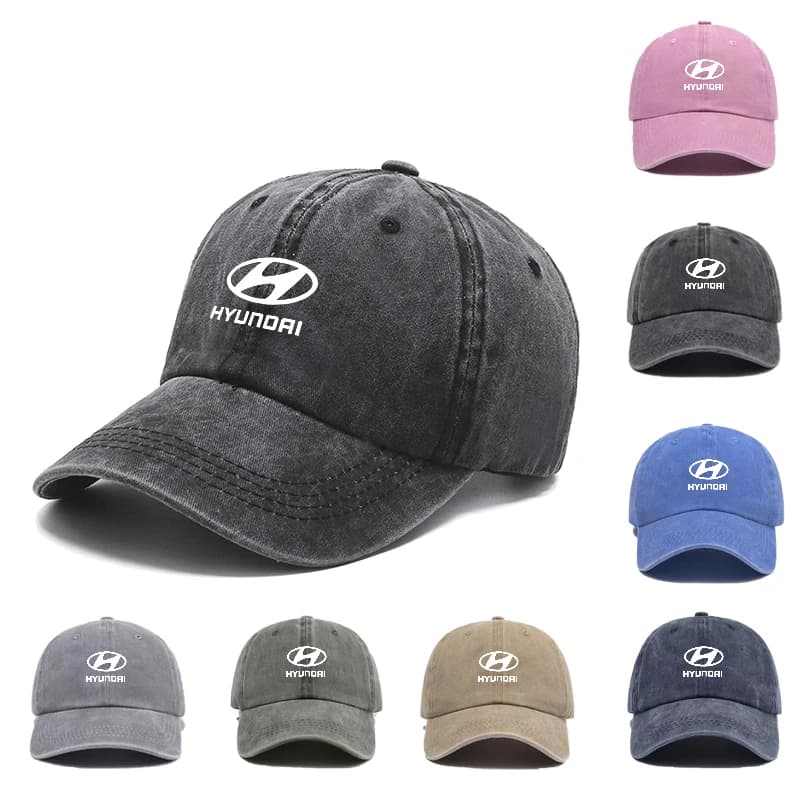 Keyring Car Baseball Cap Visor Sun Hat Unisex Adjustable Sunscreen Hat For Hyundai Tucson IX35 I30 I20 KonaCoupeVelosterI40Getz