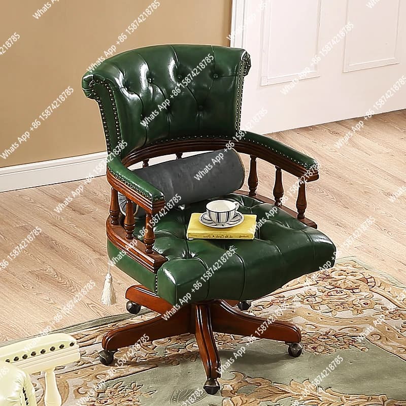 Sedia da ufficio moderna in vera pelle con ruote Sedia da gioco per computer di lusso Sedia reclinabile ergonomica in altezza regolabile Mobili per la casa