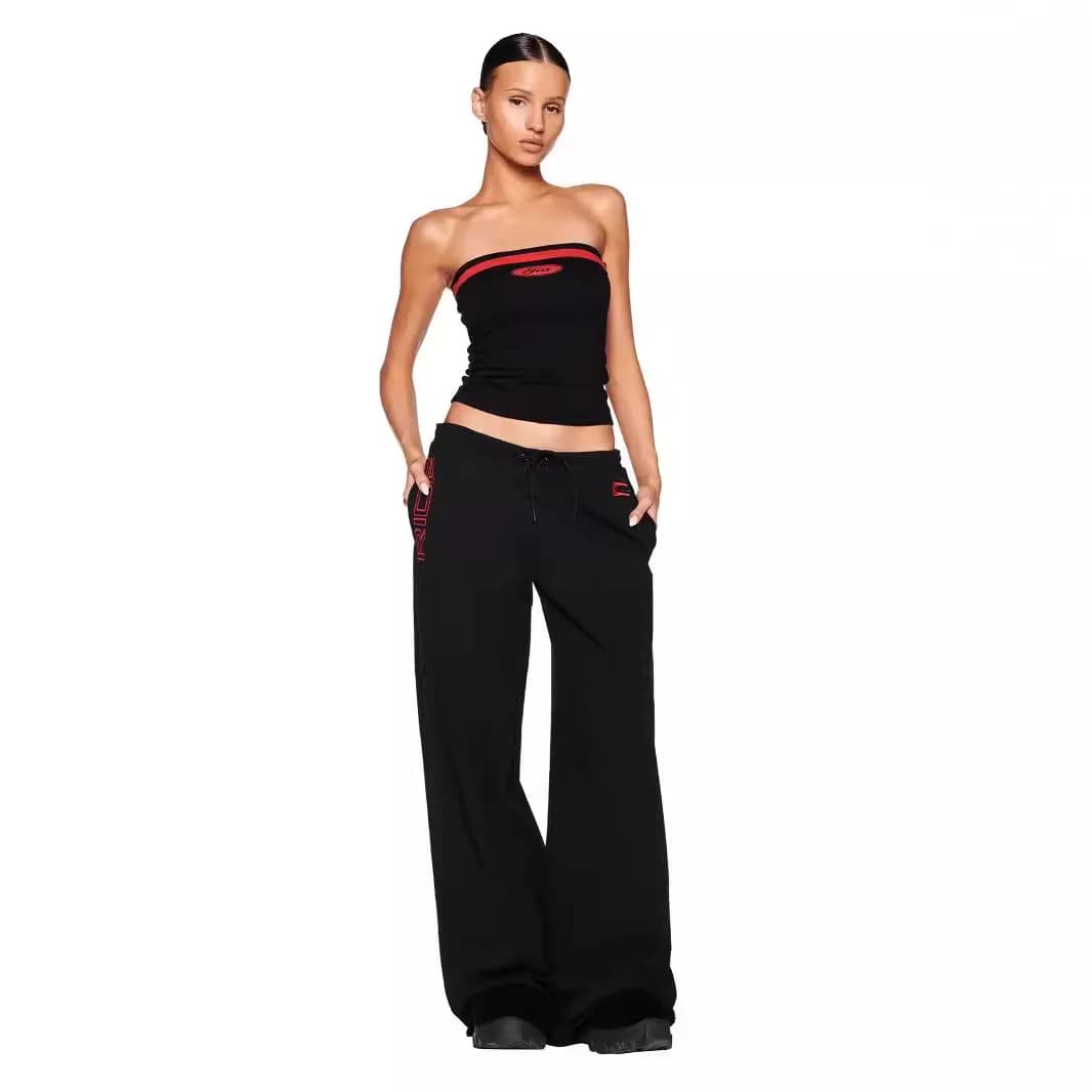 Iamgia Vintage Spice Girl Clash 25SS Set casual con tubino sexy e pantaloni dritti a gamba larga