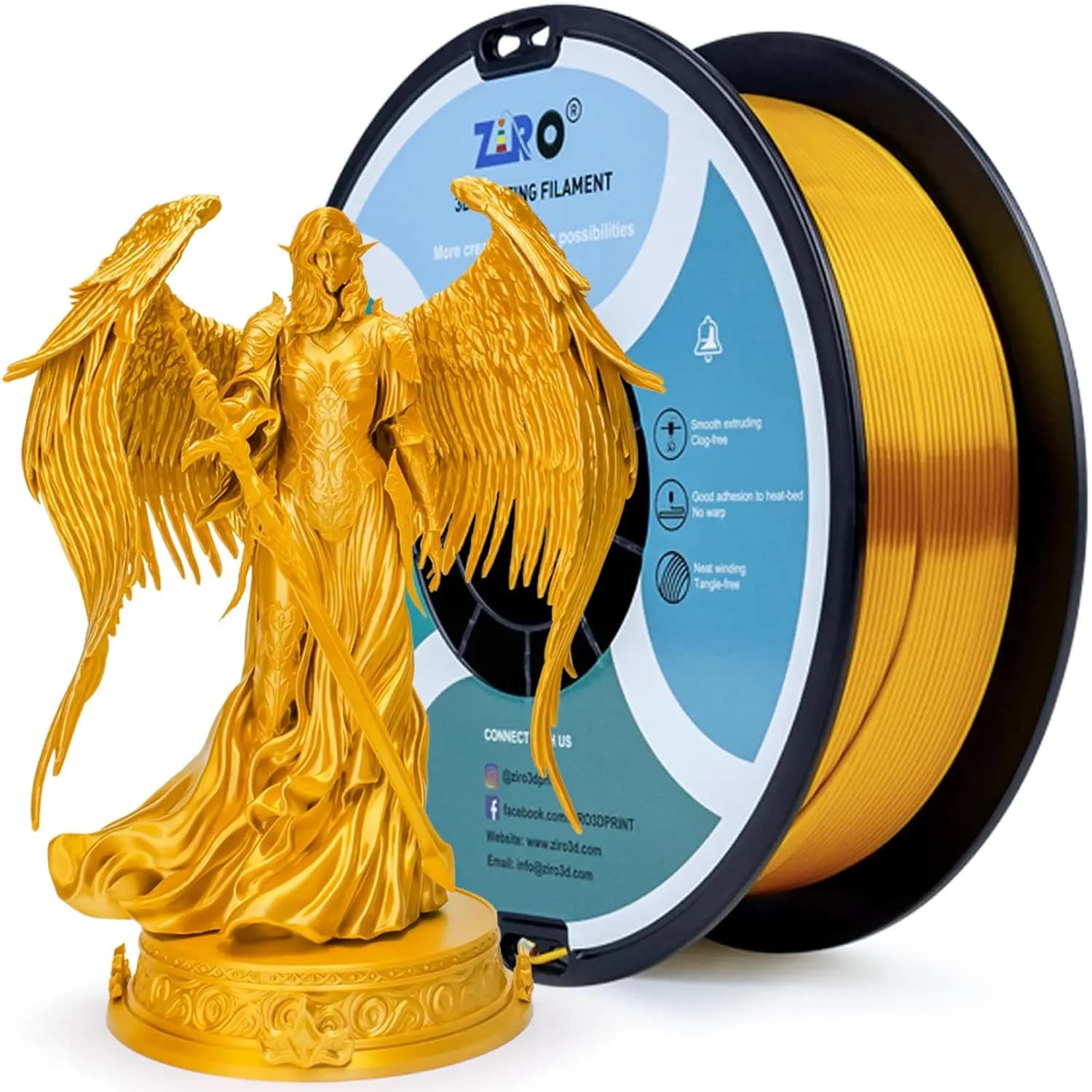 Filamento PLA Seta 1.75mm, Rosso Lucido, Filamento per Stampante 3D, Precisione Dimensionale +/- 0.03mm, Compatibile con la Maggior Parte delle Stampanti FDM, Bobina da 1KG