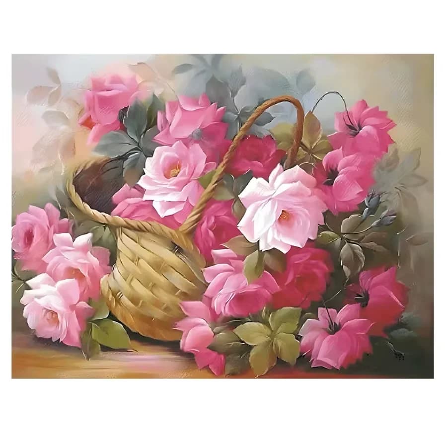 Diamond Painting Pink Blooming Flower Mosaic Handmade Artwork Full Round/Square Diamonds For Beginners Gift Home Decor