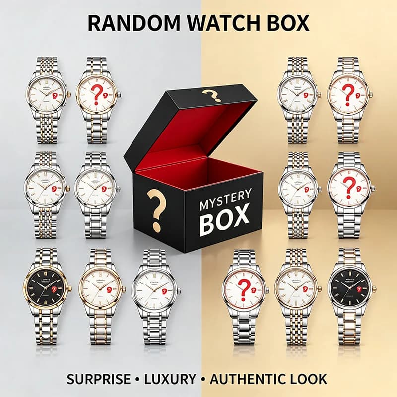 1PC 100% Top Brand Surprise Mystery Watch Blind Box Men Waterproof Quartz Wristwatch Business Casual Sports Large Dial Watches
