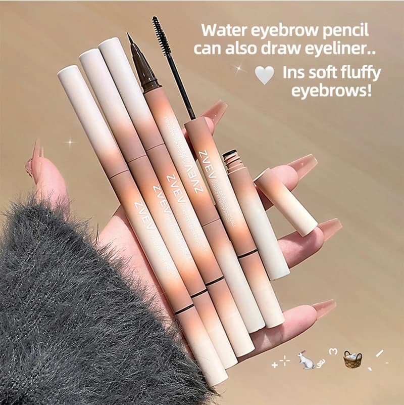 Eyebrow and mascara 2 in 1, waterproof, long lasting, with eyebrow gel for a 3D natural makeup.
