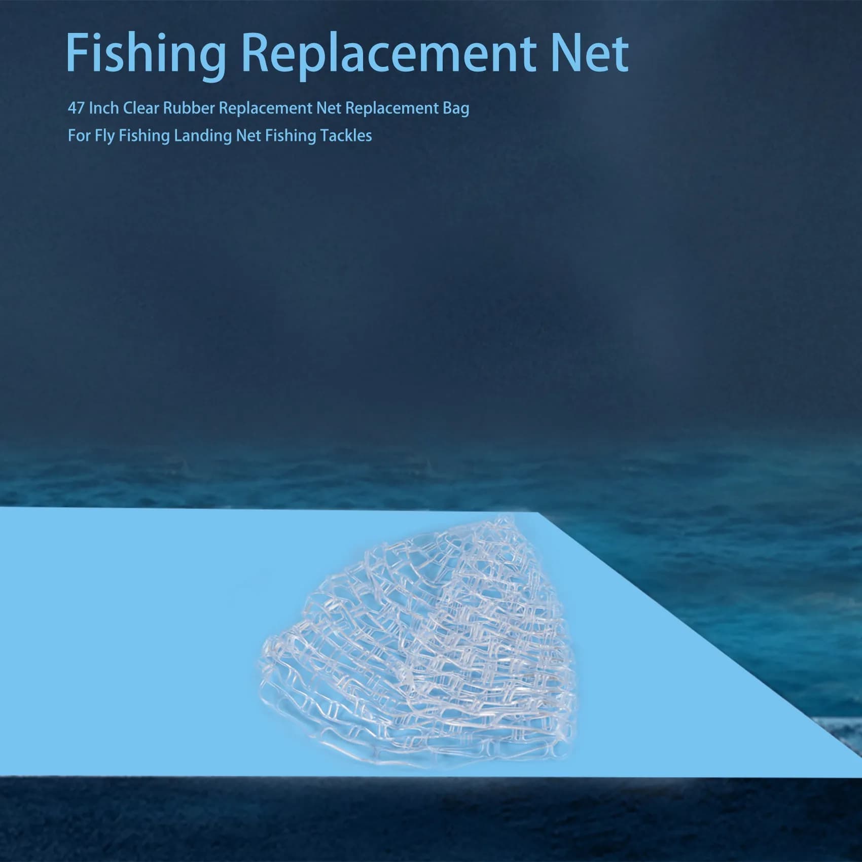 【STOCK】47 Inch Clear Rubber Replacement Net Replacement Bag For Fly Fishing Landing Net Fishing Tackles
