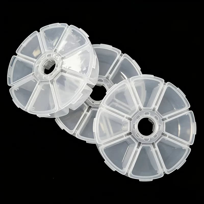 Set di 3 Scatole Porta Esche a 8 Scomparti, Contenitore Portatile in Plastica Resistente per Esche, Ami e Accessori da Pesca