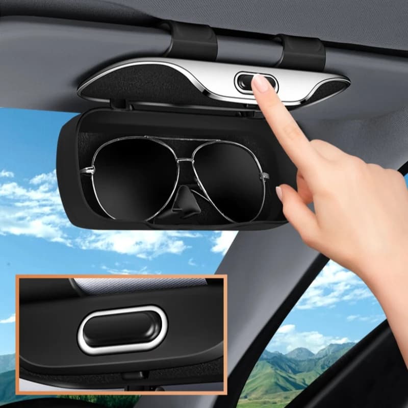 Portaocchiali da Sole per Auto in ABS Premium con Interno Felpato, Organizzatore Anti-Graffio per Occhiali, Scatola Protettiva