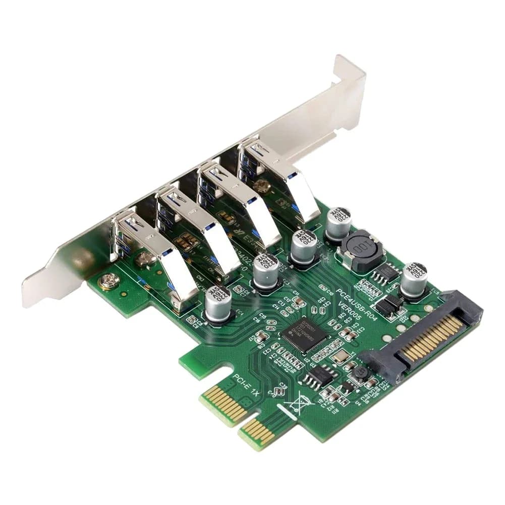 Adattato per il profilo basso 4 porte PCI-E a USB 3.0 HUB Adattatore per scheda di espansione PCI Express Sistemi operativi USB 1.1/2.0/3.0 da 5 Gbps