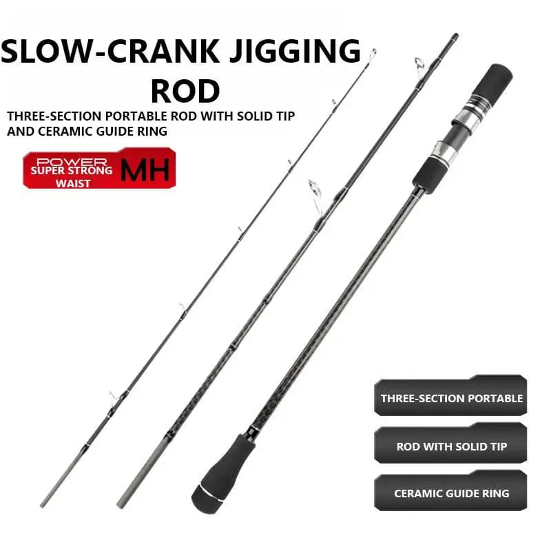 Mavllos Star-Sea Canna da pesca Jigging in acqua salata Richiamo 100g-350g MH 1.91M Canna da pesca Spinning portatile a 3 sezioni per barche