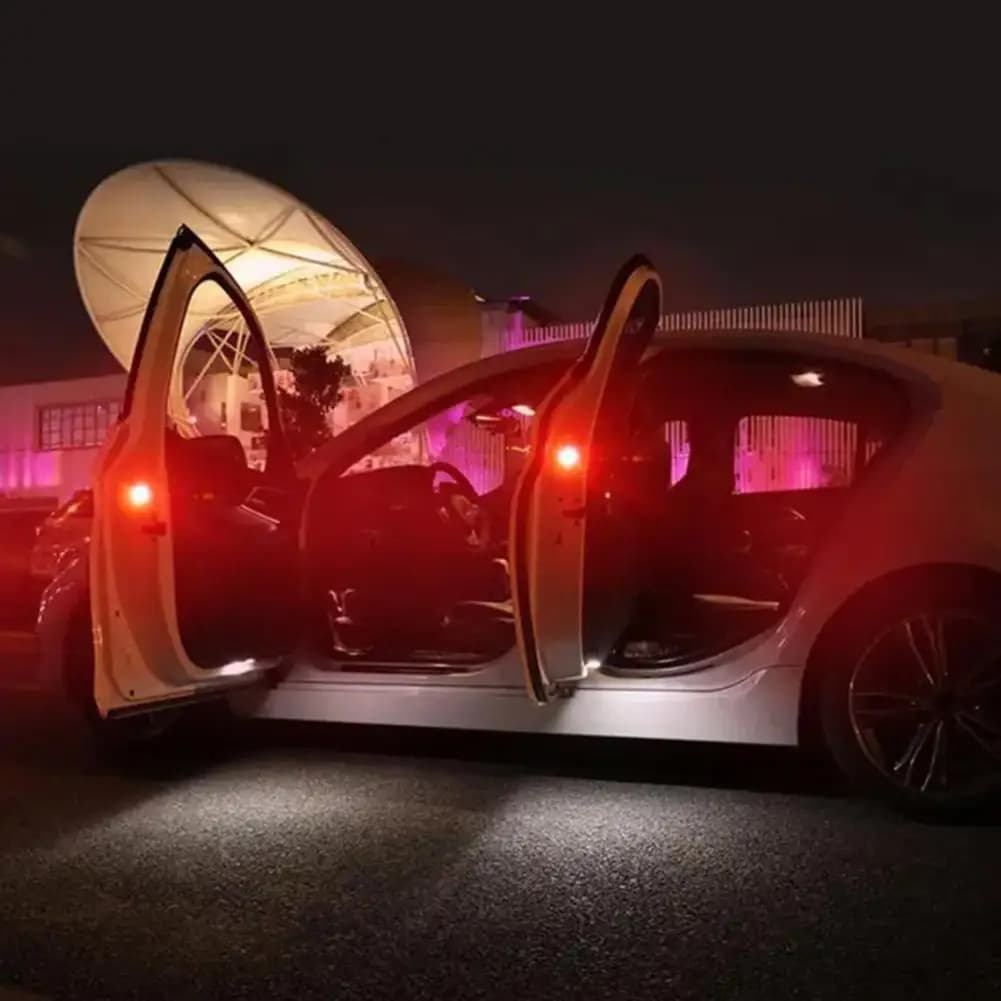 2 pezzi 5-LED auto apertura porta avviso di sicurezza luci anti-collisione sensore magnetico luci di allarme lampada di parcheggio universale