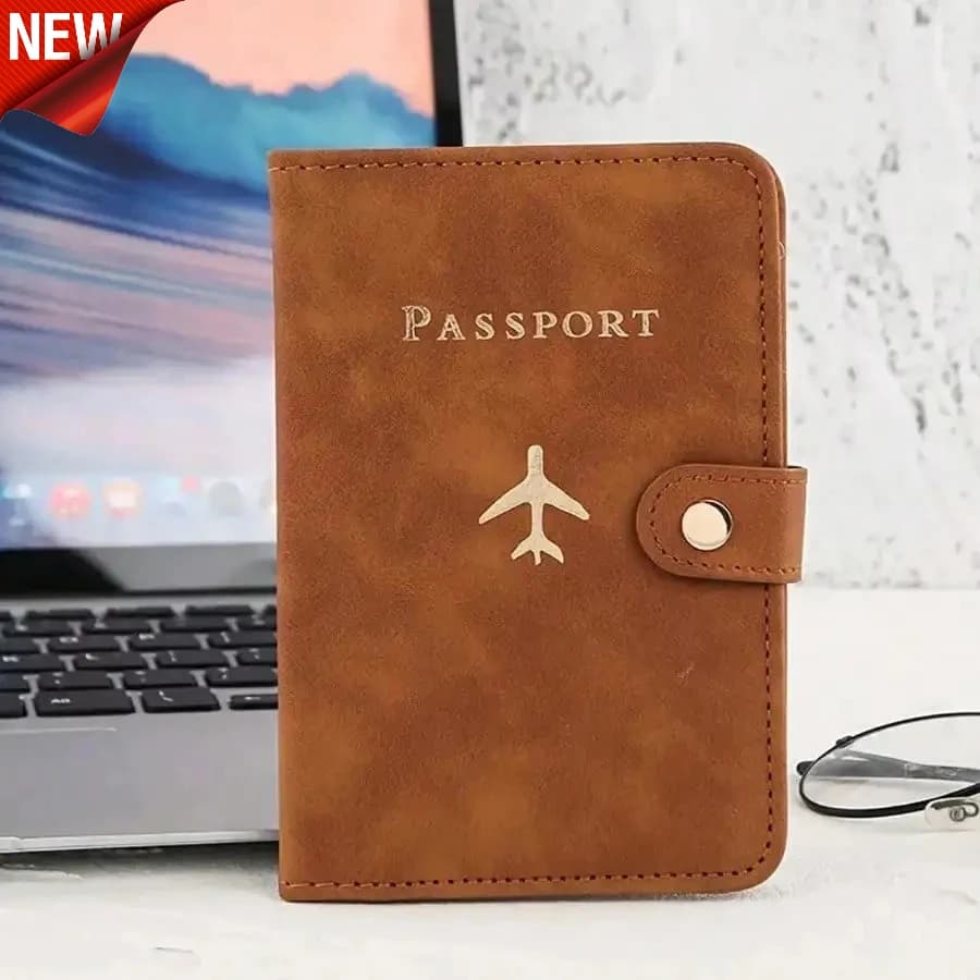 Porta Passaporto Impermeabile in Pelle PU, Custodia Portatile per Passaporto, Organizzatore di Documenti da Viaggio alla Moda, Accessori Essenziali