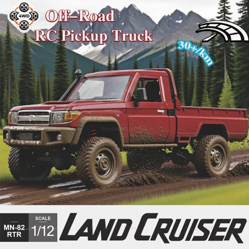 MN82 PRO Versione Migliorata, Pickup Fuoristrada 4WD in Scala 1:12, Auto RC con Fari, Telecomando 2.4G, Regalo per Bambini, Gioco all'Aperto