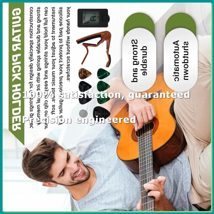 Capotasto per Chitarra Adatto per Ukulele, Violino, Basso Elettrico, Chitarra Acustica con Plettri e Portaplettri - Accessori per Chitarra A09G