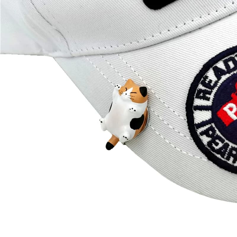 Indicatore magnetico da golf per gatti sdraiato con clip per cappello Forte marcatore per palline da golf 3D