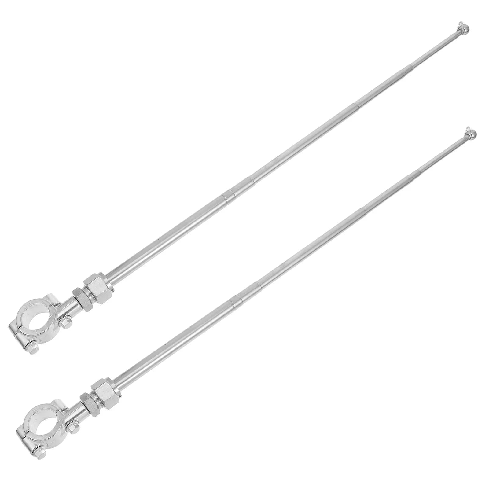 2Pcs Retractable Flagpole Adjustable Aluminum Alloy Bicycle Motorcycle Flag Holder Telescopic Safety Flag Mount for Dirt Bikes