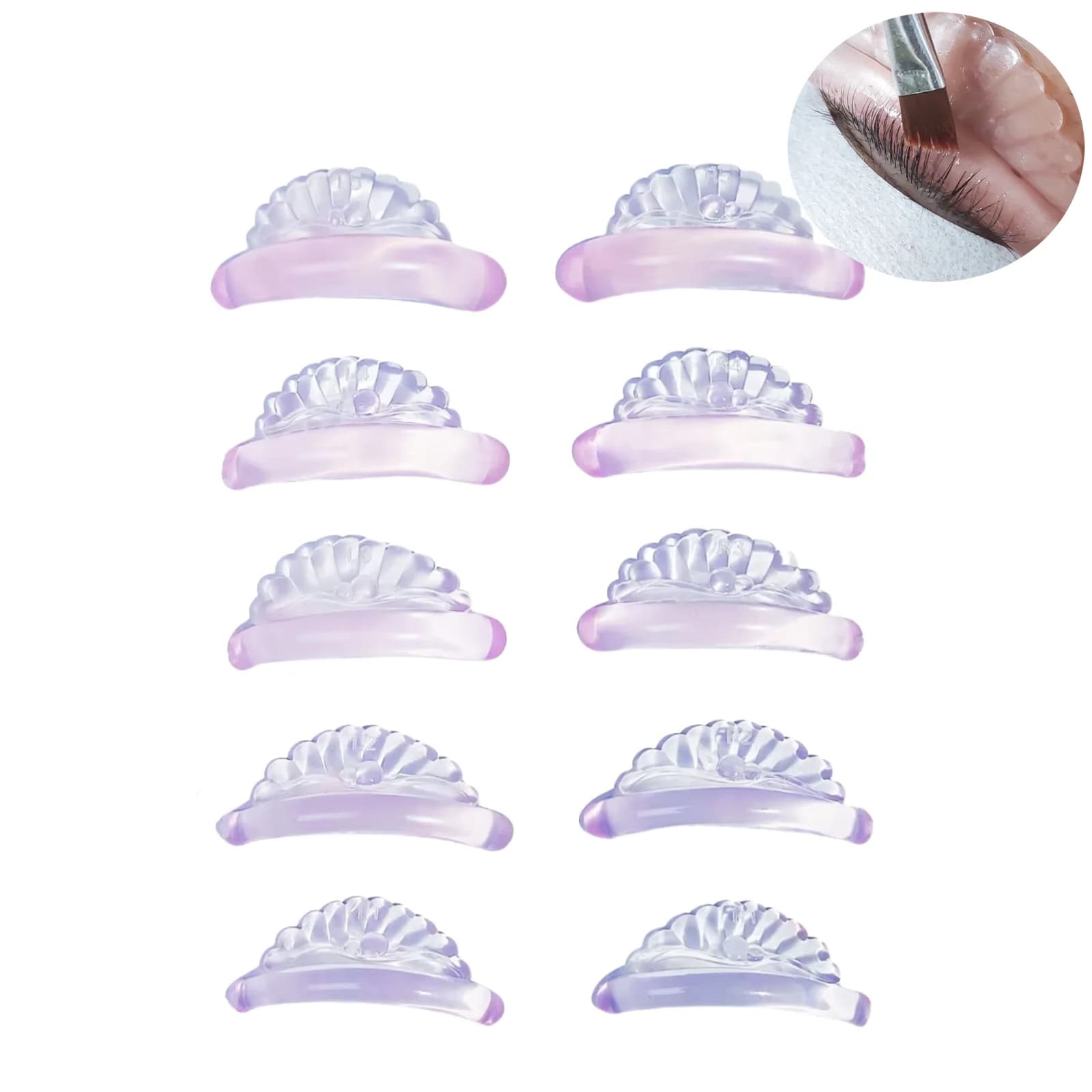 Lomansa 5 Paia C Curl Silicone Eyelash Perm Pad Eyelash sticky Rods Shield 3D Lifting Folder Accessories Makeup Tools